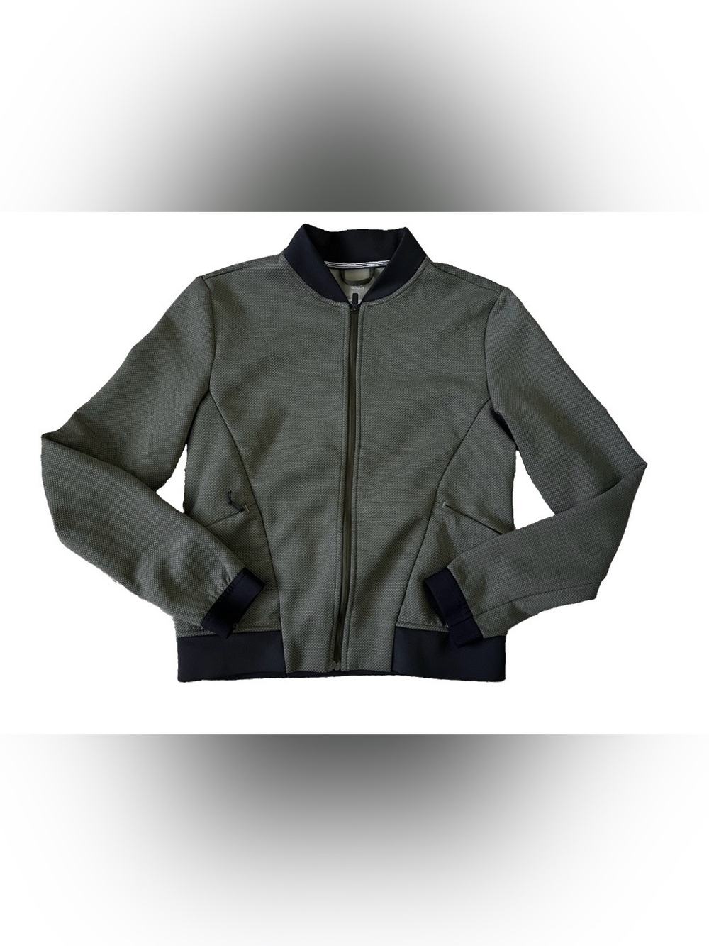 Women’s Adidas Climalite Army Green Zip Up Bomber Varsity Jacket Size S